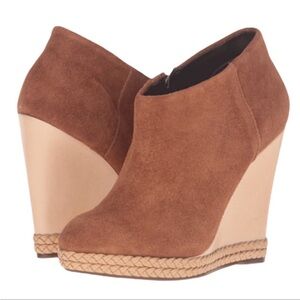 Schutz Belua Suede Wedge Bootie Size 10